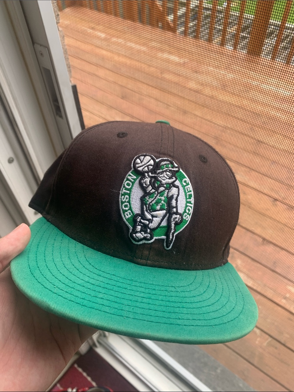 New Era Boston Celtics Black and Green Flat Brim Hat